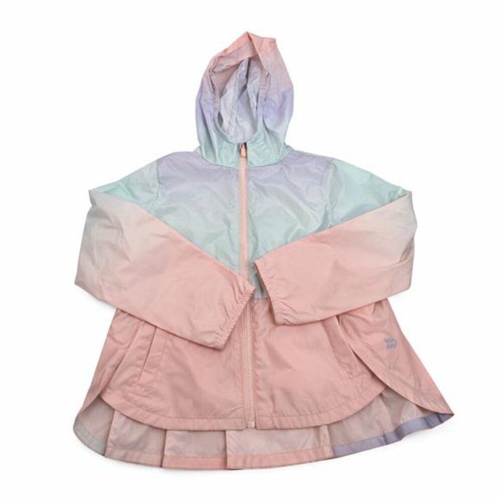 All In Motion Girls XS 4/5 Multicolor Hooded Jacket Water & Wind Resistant